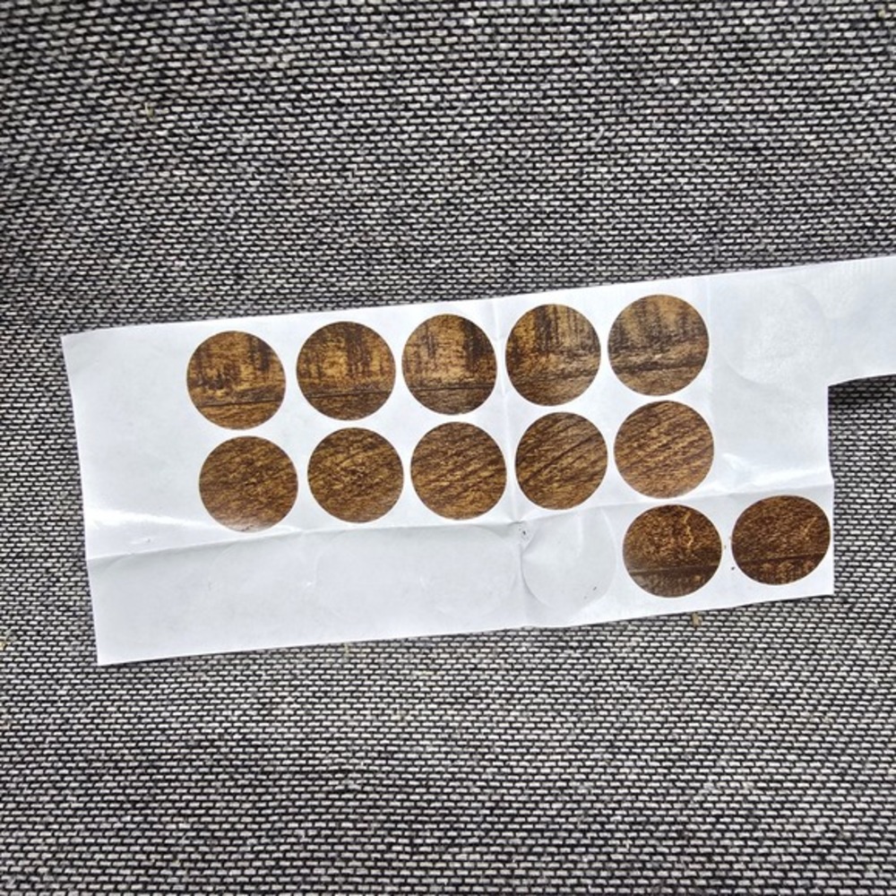 Unbranded Screw Hole Covers Furniture Stickers Wood Grain Dark Brown Good 12pc